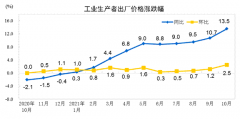 统计局：10月猪肉价格同比下降44.0% 鲜菜价格上涨15.9%